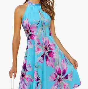 NWOT Floral Halter Dress